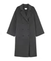 Loulou Studio Borneo Double Breast Wool Long Coat In Black