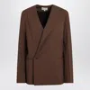 Loulou Studio Brown Double-breasted Wool Jacket In Brown
