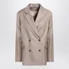 Loulou Studio Double-breasted Wool Jacket In Taupe Color In Multi