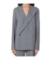 Loulou Studio Gray Double-breasted Wool Jacket In Gray