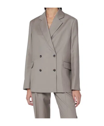 Loulou Studio Double-breasted Suit Jacket In Gray