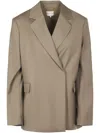 Loulou Studio Double-breasted Tailored Jacket With Wide Lapels In Neutral