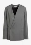 Loulou Studio Double-breasted Wool Blazer In Gray