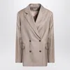 Loulou Studio Double-breasted Wool Jacket In Taupe Color In Multi
