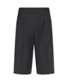 Loulou Studio Double Pleated Bermuda Shorts In Black