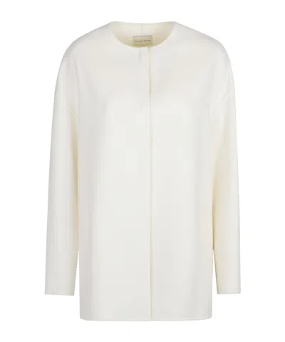 Loulou Studio Double-faced Wool And Cashmere Cocoon Coat In White