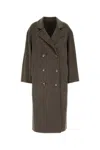 Loulou Studio Loulou Dove Grey Wool Blend Borneo Coat In Brown
