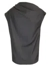 Loulou Studio Asymmetrical Wool Top In Black