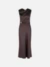 Loulou Studio Draped Brown Silk 'roan' Dress