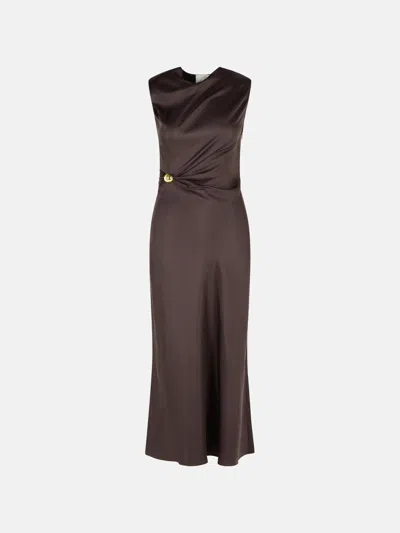 Loulou Studio Draped Brown Silk 'roan' Dress