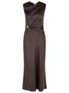 Loulou Studio Abito Roan In Seta Marrone  Donna In Brown