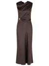 Loulou Studio Abito Roan In Seta Marrone  Donna In Multi