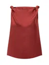 Loulou Studio Draped Sleeveless Top In Red