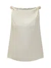 Loulou Studio Draped Sleeveless Top In White