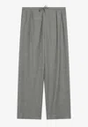 Loulou Studio Drawstring Tailored Pants In Gray