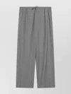 Loulou Studio Drawstring Waist Wide Leg Trousers In Gray