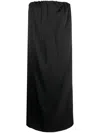 Loulou Studio Black Skirt In Linen And Silk In Black