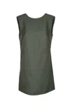 Loulou Studio Openback Sleeveless Short Dress In Fjord Grey