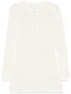 Loulou Studio Evan Crochet Mini Dress In Neutrals