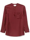 Loulou Studio Eden Silk-twill Tunic In Red