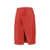 Loulou Studio Red Ekare Leather Midi Skirt In Red