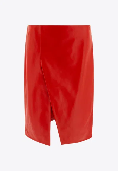 Loulou Studio Ekare Leather Skirt In Red