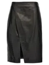 Loulou Studio Leather Midi Skirt