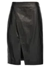 Loulou Studio Slit Leather Pencil Skirt