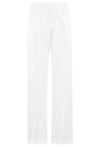 Loulou Studio Elastic Waistband Pants In White