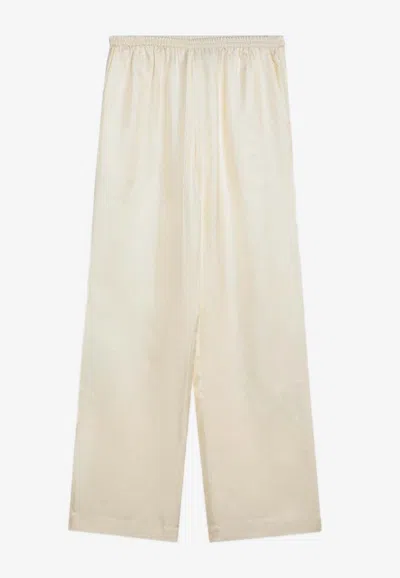 Loulou Studio Alera Wide-leg Silk Trousers In Ivory