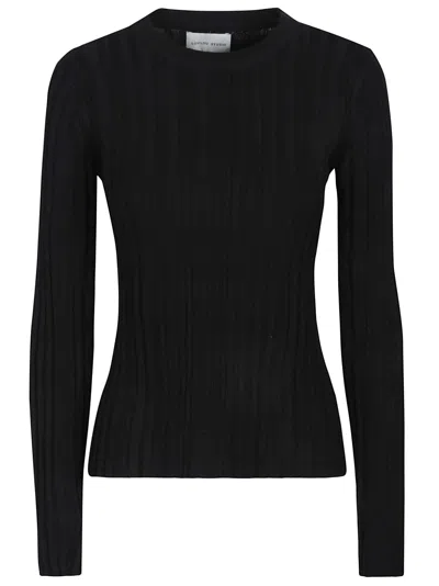 Loulou Studio Elsa Rib Longsleeve Top In Black