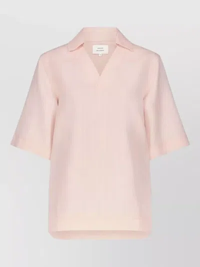 Loulou Studio Ermo Relaxed Textured Polo Shirt In Pink