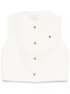 Loulou Studio Esme Viscose Round Neck Vest In Weiss