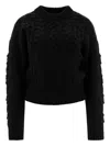 Loulou Studio "eustace" Crew Neck Cable Knit Sweater In Black