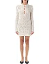 Loulou Studio Evan Crochet Mini Dress In Beige