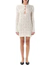 Loulou Studio Evan Crochet Mini Dress In Neutrals