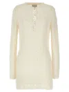 Loulou Studio Evan Lace Stitch Mini Dress In White