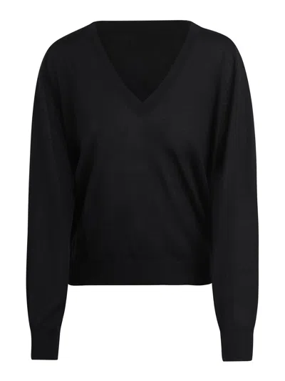 Loulou Studio Extra Fine Julio V-neck Cashmere Sweater In Black