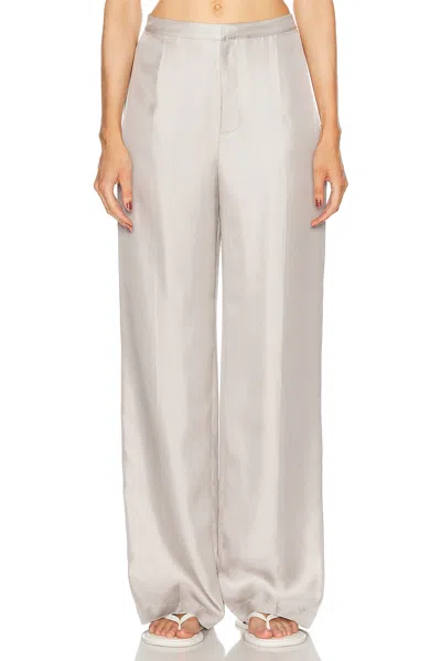 Loulou Studio Vione Silk-blend Trousers In Grey