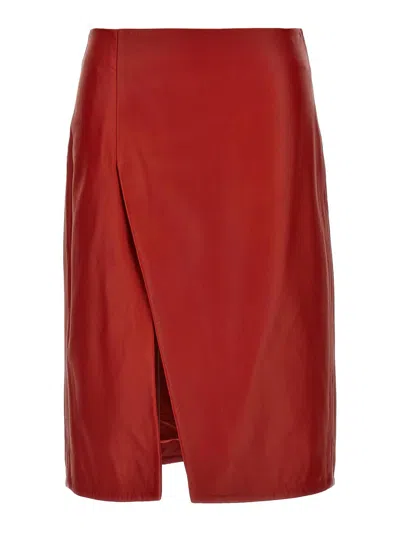 LOULOU STUDIO FALDA SEMILARGA - ROJO