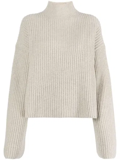 Loulou Studio Faro Ribbed-knit Cashmere Jumper In Grey