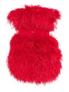 Loulou Studio Faux-fur Mini Dress In Red