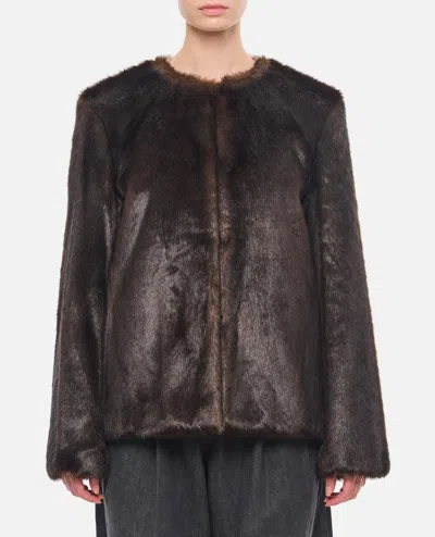 LOULOU STUDIO FAUX FUR SHORT COAT