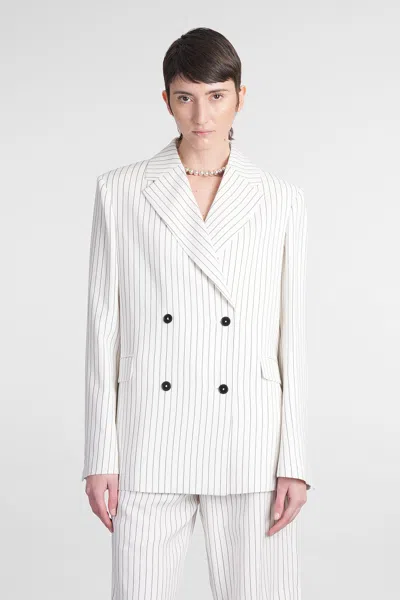 LOULOU STUDIO FEDORA BLAZER IN WHITE VISCOSE