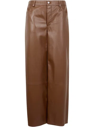 Loulou Studio Figari Leather Pants Clothing In Brown