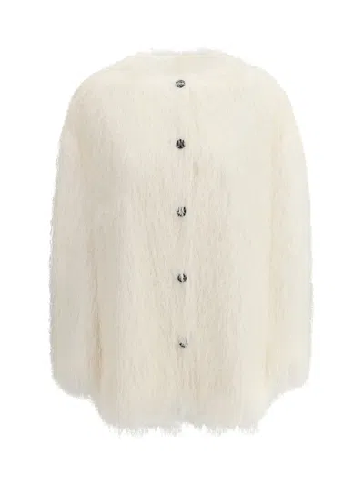 Loulou Studio Filippo Fringed Coat In White