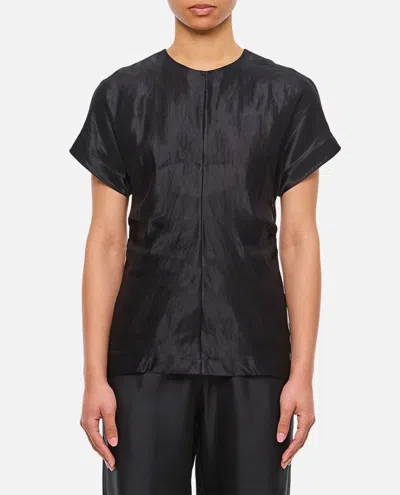 LOULOU STUDIO FITTED SHORT-SLEEVED BLOUSE