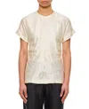 Loulou Studio Fitted Short-sleeved Blouse In Neutrals