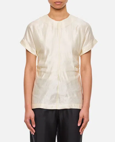 LOULOU STUDIO FITTED SHORT-SLEEVED BLOUSE