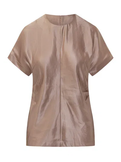 Loulou Studio Fitted Ss Blouse In Pink